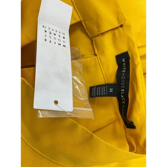White House Black Market Yellow Sleeveless Halter Top W Keyhole Back Sz 14 - New - Picture 6 of 8